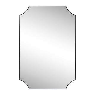 Helga 24 in. W x 36 in. H Medium Rectangular Scallop Beveled Corner Aluminum Alloy Framed Wall Mounted Mirror