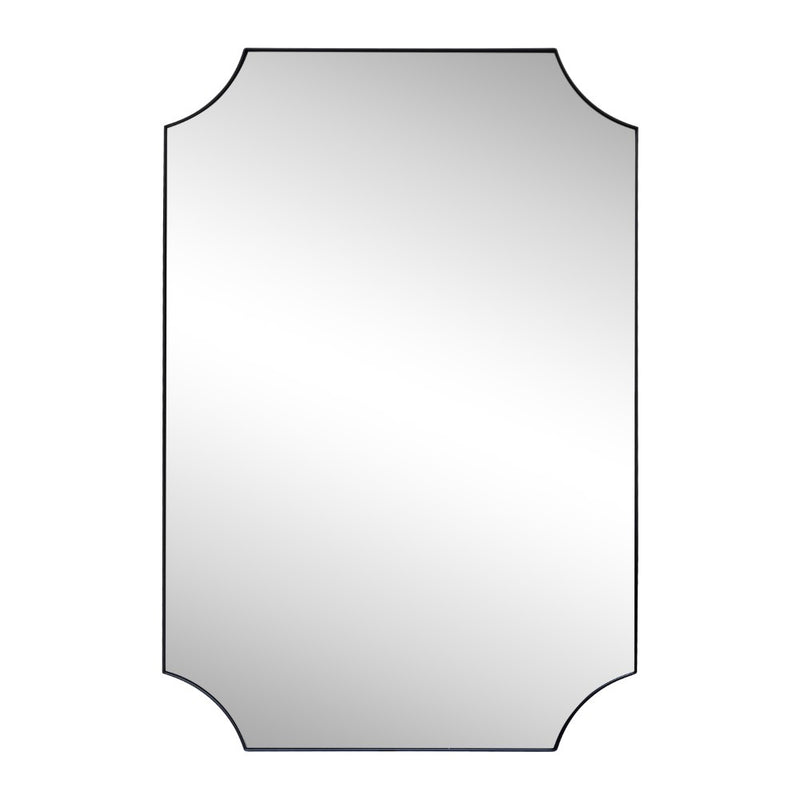 Helga 24 in. W x 36 in. H Medium Rectangular Scallop Beveled Corner Aluminum Alloy Framed Wall Mounted Mirror