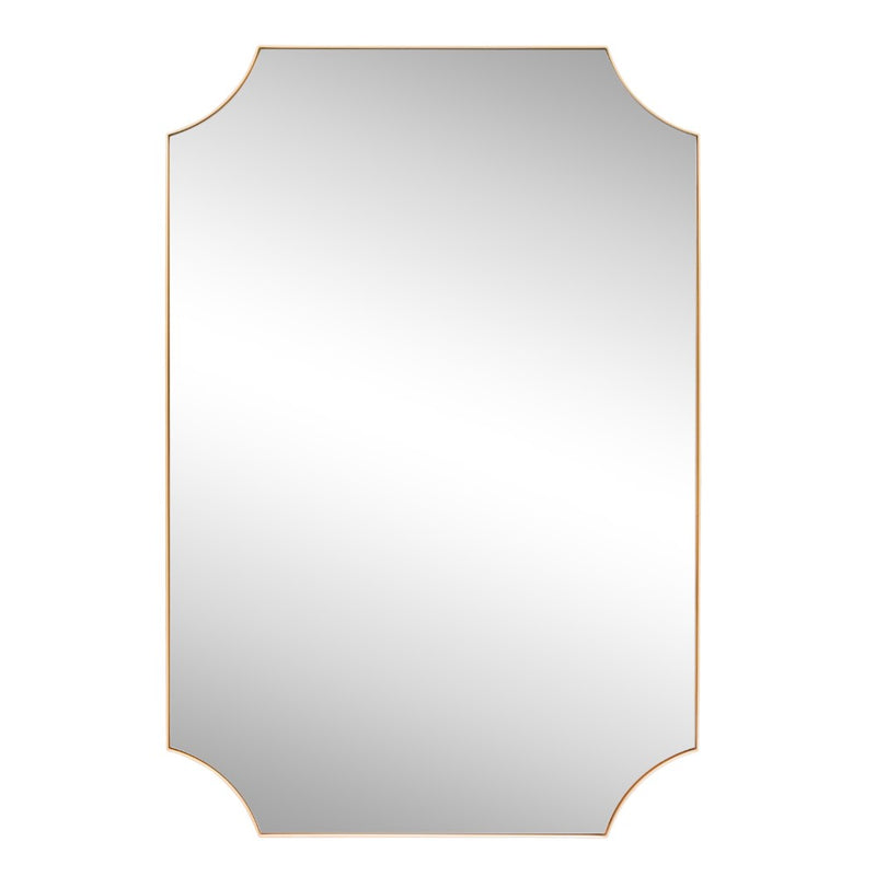 Helga 24 in. W x 36 in. H Medium Rectangular Scallop Beveled Corner Aluminum Alloy Framed Wall Mounted Mirror