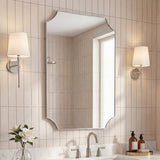 Helga 24 in. W x 36 in. H Medium Rectangular Scallop Beveled Corner Aluminum Alloy Framed Wall Mounted Mirror
