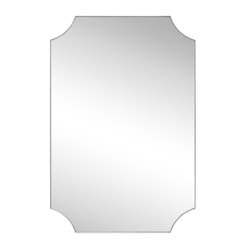 Helga 24 in. W x 36 in. H Medium Rectangular Scallop Beveled Corner Aluminum Alloy Framed Wall Mounted Mirror