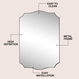 Hedge 24 in. W x 36 in. H Medium Crested Scallop Aluminum Alloy Framed Wall Mounted Mirror