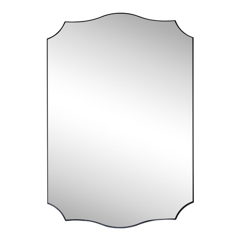 Hedge 24 in. W x 36 in. H Medium Crested Scallop Aluminum Alloy Framed Wall Mounted Mirror