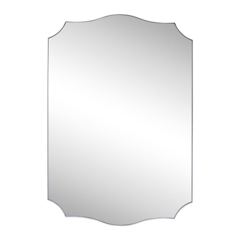 Hedge 24 in. W x 36 in. H Medium Crested Scallop Aluminum Alloy Framed Wall Mounted Mirror