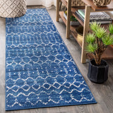 Moroccan Hype Boho Vintage Diamond Area Rug Blue/White