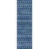 Moroccan Hype Boho Vintage Diamond Area Rug Blue/White