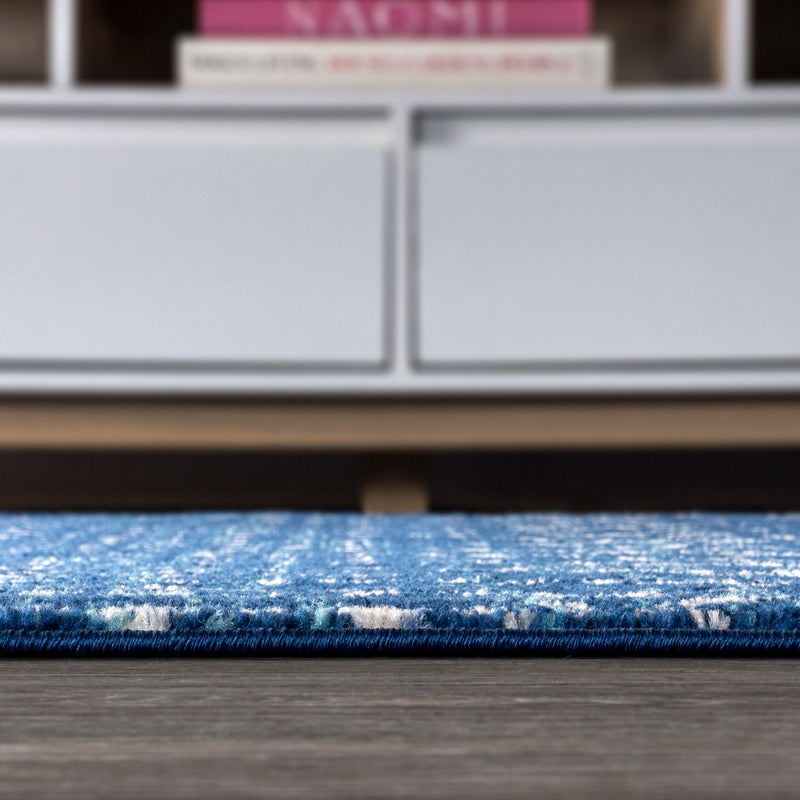 Moroccan Hype Boho Vintage Diamond Area Rug Blue/White