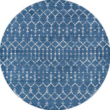 Moroccan Hype Boho Vintage Diamond Area Rug Blue/White