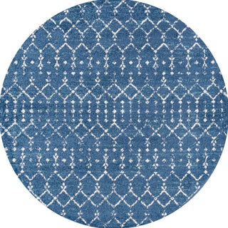 Moroccan Hype Boho Vintage Diamond Area Rug Blue/White