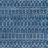 Moroccan Hype Boho Vintage Diamond Area Rug Blue/White