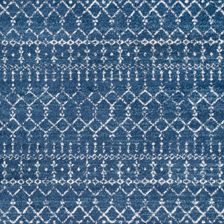 Moroccan Hype Boho Vintage Diamond Area Rug Blue/White