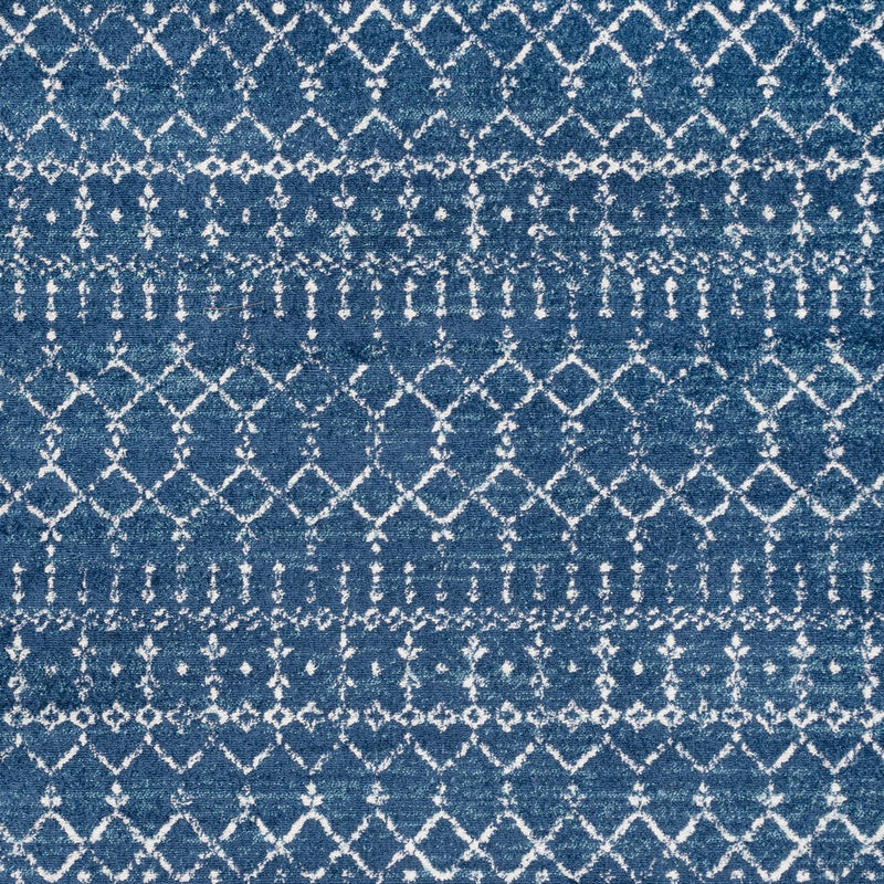 Moroccan Hype Boho Vintage Diamond Area Rug Blue/White