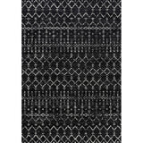 Moroccan Hype Boho Vintage Diamond Area Rug Black/Ivory