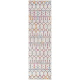 Moroccan Hype Boho Vintage Diamond Area Rug Ivory/Multi