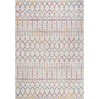 Moroccan Hype Boho Vintage Diamond Area Rug Ivory/Multi