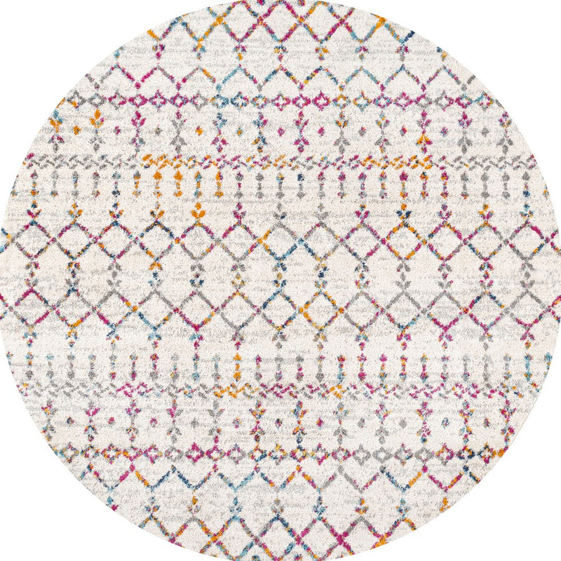 Moroccan Hype Boho Vintage Diamond Area Rug Ivory/Multi