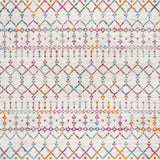 Moroccan Hype Boho Vintage Diamond Area Rug Ivory/Multi