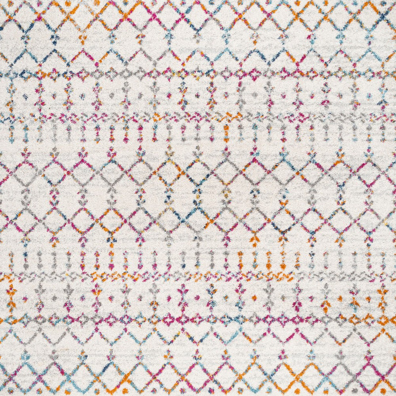 Moroccan Hype Boho Vintage Diamond Area Rug Ivory/Multi