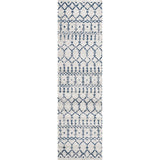 Moroccan Hype Boho Vintage Diamond Area Rug Cream/Navy