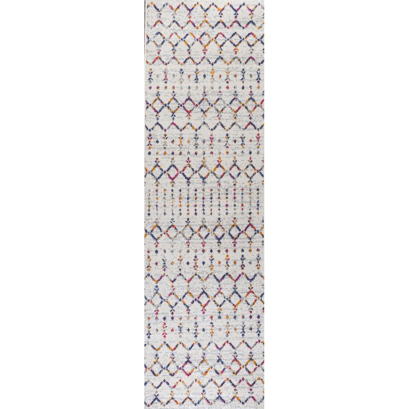 Moroccan Hype Boho Vintage Diamond Area Rug Cream/Multi