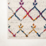 Moroccan Hype Boho Vintage Diamond Area Rug Cream/Multi