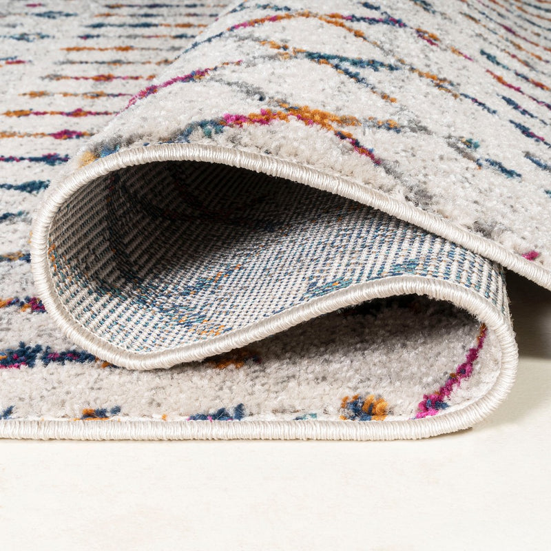 Moroccan Hype Boho Vintage Diamond Area Rug Cream/Multi