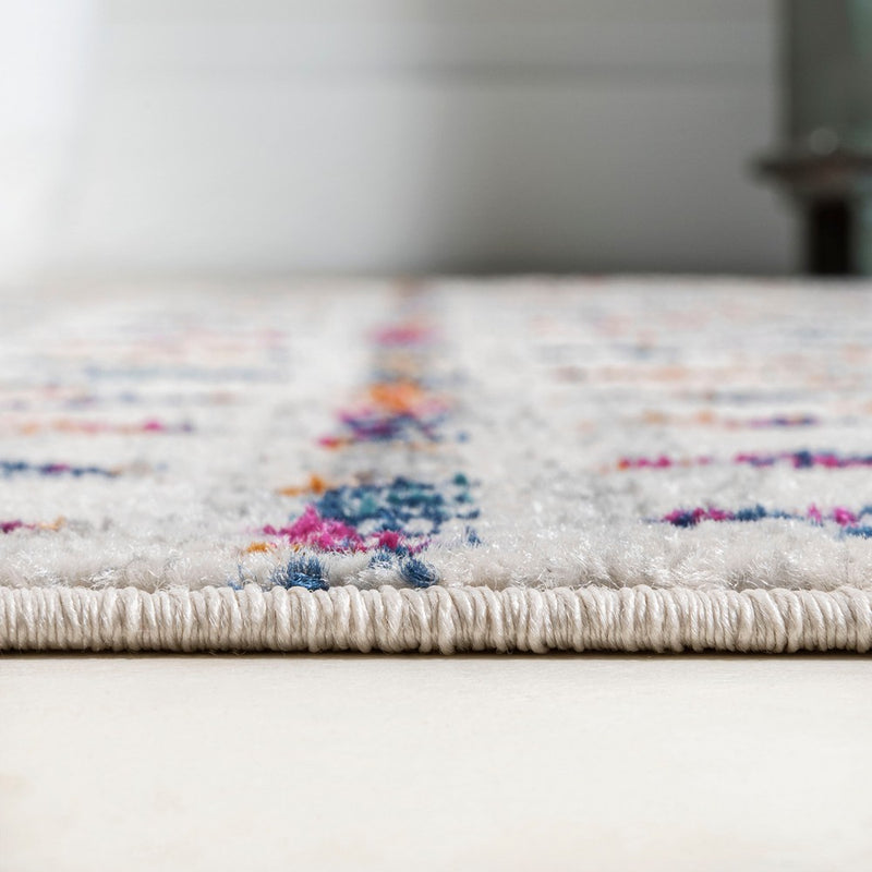 Moroccan Hype Boho Vintage Diamond Area Rug Cream/Multi