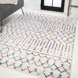 Moroccan Hype Boho Vintage Diamond Area Rug Cream/Multi