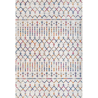 Moroccan Hype Boho Vintage Diamond Area Rug Cream/Multi