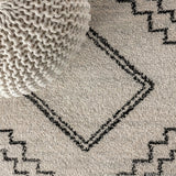 Amir Moroccan Beni Souk Area Rug Cream/Black / Runner / 2'3" X 8' – DETAIL