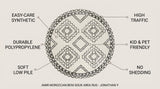 Amir Moroccan Beni Souk Area Rug Cream/Black / Round / 3' Round – ICONS
