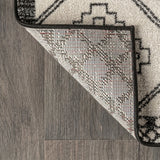 Amir Moroccan Beni Souk Area Rug Cream/Black / Square / 3' Square – BACK