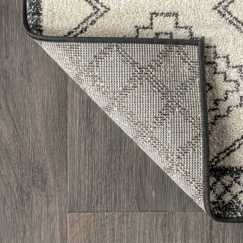 Amir Moroccan Beni Souk Area Rug Cream/Gray / Runner / 2'3" X 8' – BACK