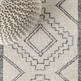 Amir Moroccan Beni Souk Area Rug Cream/Gray / Runner / 2'3" X 8' – DETAIL