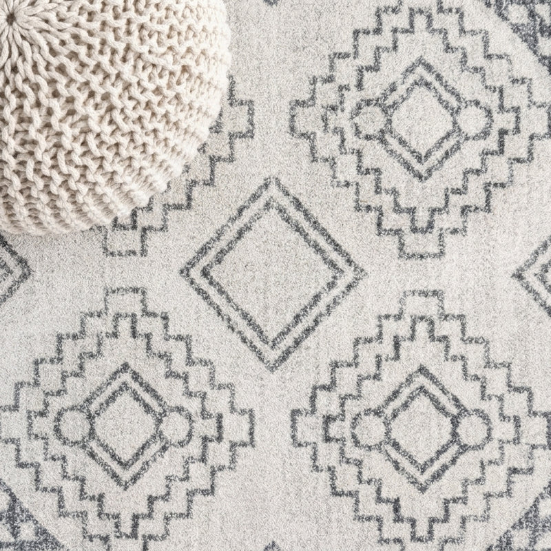Amir Moroccan Beni Souk Area Rug Cream/Gray / Round / 3' Round – DETAIL