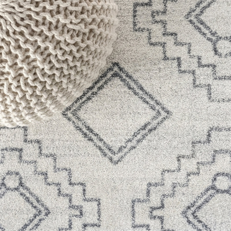 Amir Moroccan Beni Souk Area Rug Cream/Gray / Square / 3' Square – DETAIL