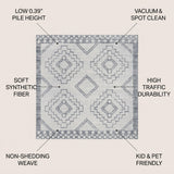 Amir Moroccan Beni Souk Area Rug Cream/Gray / Square / 3' Square – ICONS