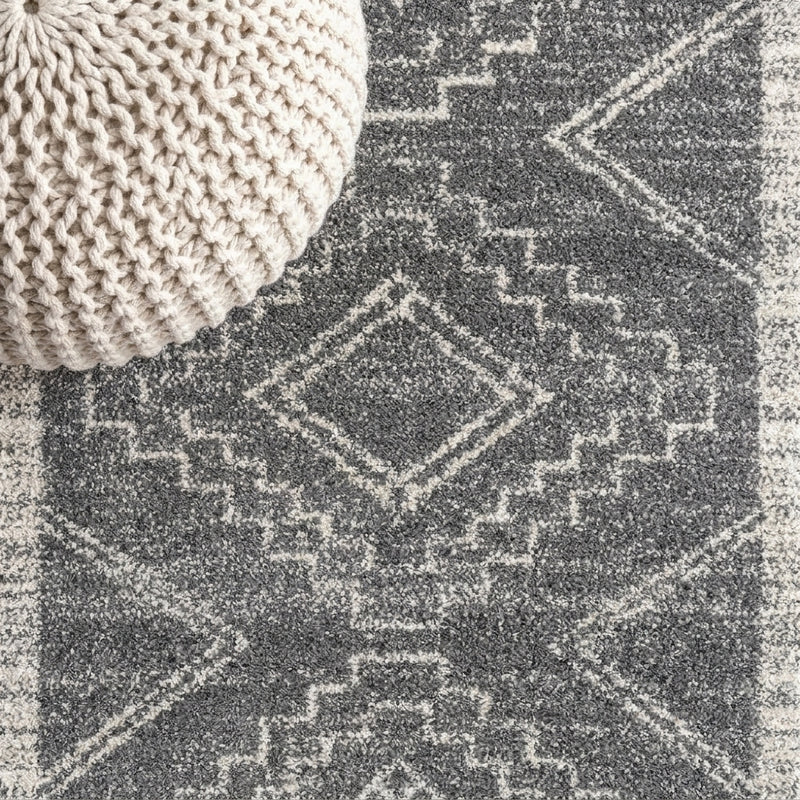 Amir Moroccan Beni Souk Area Rug Gray/Cream / Runner / 2'3" X 8' – DETAIL