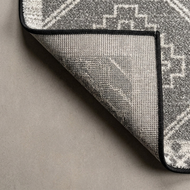 Amir Moroccan Beni Souk Area Rug Gray/Cream / Square / 3' Square – BACK