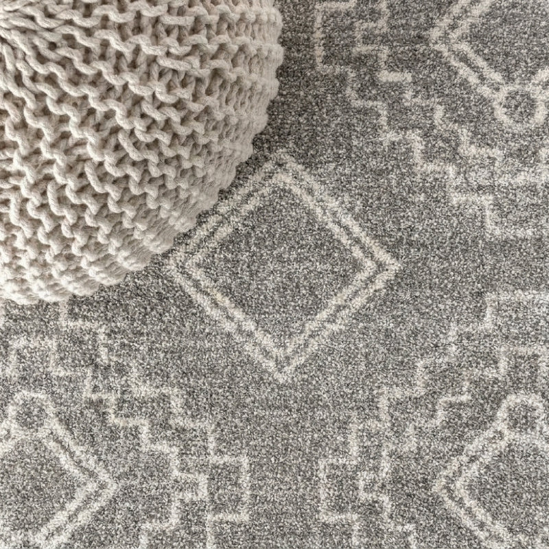 Amir Moroccan Beni Souk Area Rug Gray/Cream / Square / 3' Square – DETAIL