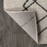 Alia Moroccan Beni Souk Area Rug Cream/Black / Runner / 2'3" X 8' – BACK