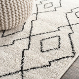 Alia Moroccan Beni Souk Area Rug Cream/Black / Runner / 2'3" X 8' – DETAIL