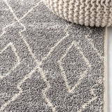 Alia Moroccan Beni Souk Area Rug Gray/Cream / Runner / 2'3" X 8' – DETAIL