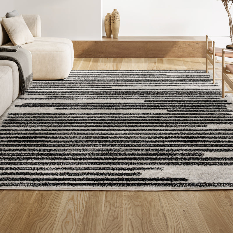 Khalil Modern Berber Stripe Area Rug