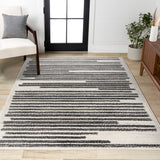 Khalil Modern Berber Stripe Area Rug