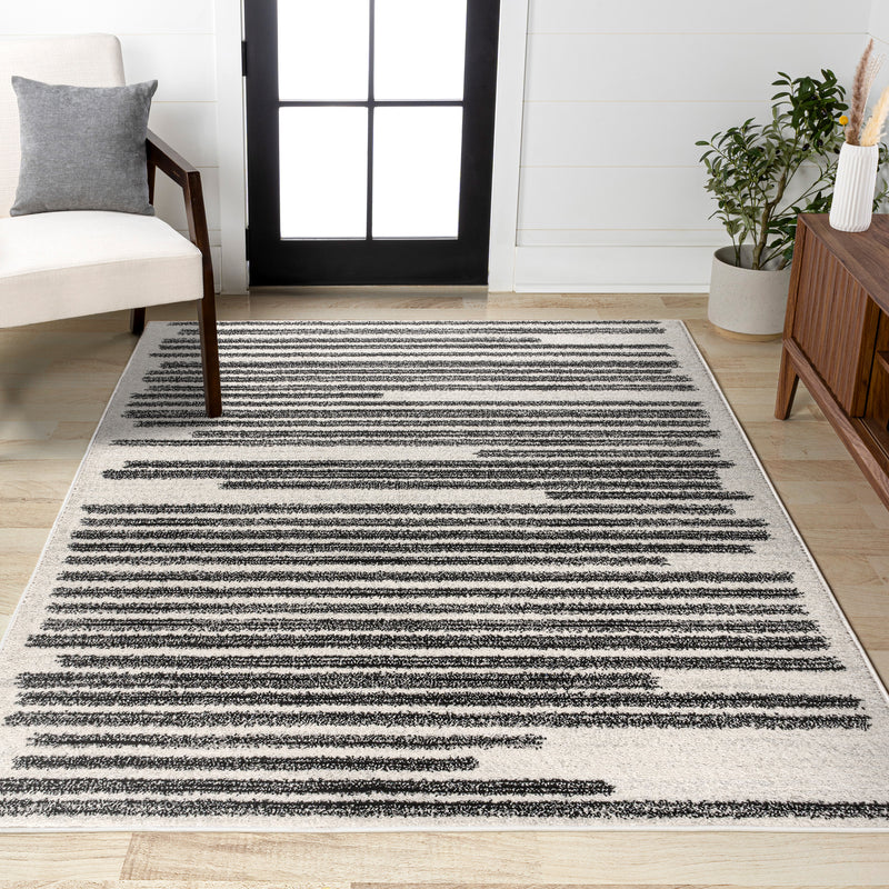 Khalil Modern Berber Stripe Area Rug