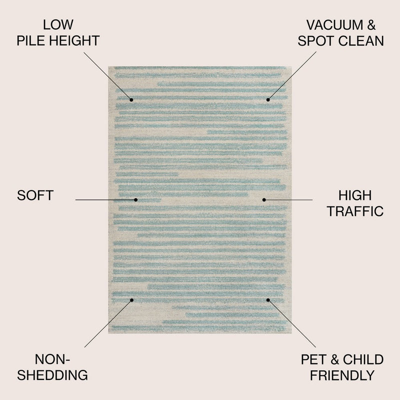 Khalil Modern Berber Stripe Area Rug