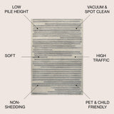 Khalil Modern Berber Stripe Area Rug