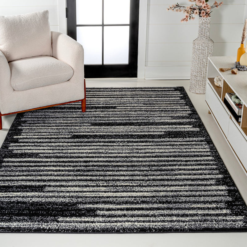 Khalil Modern Berber Stripe Area Rug