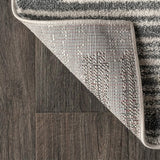 Khalil Modern Berber Stripe Area Rug Gray/Cream / Runner / 2'2" X 8' – BACK